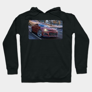 Camaro ZL1 Cartoon Drawing Action Print Hoodie